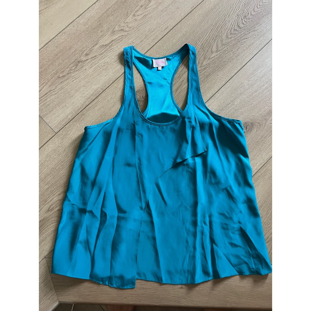 Parker Teal Silk Racerback Tank‎ Top Size M